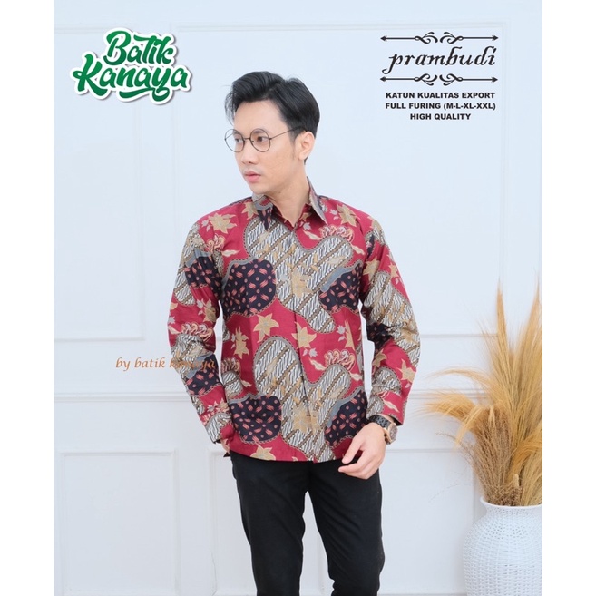 PRAMBUDI Baju Batik Pria Berlapis furing Bahan Katun Berkualitas Ekspor by KANAYA