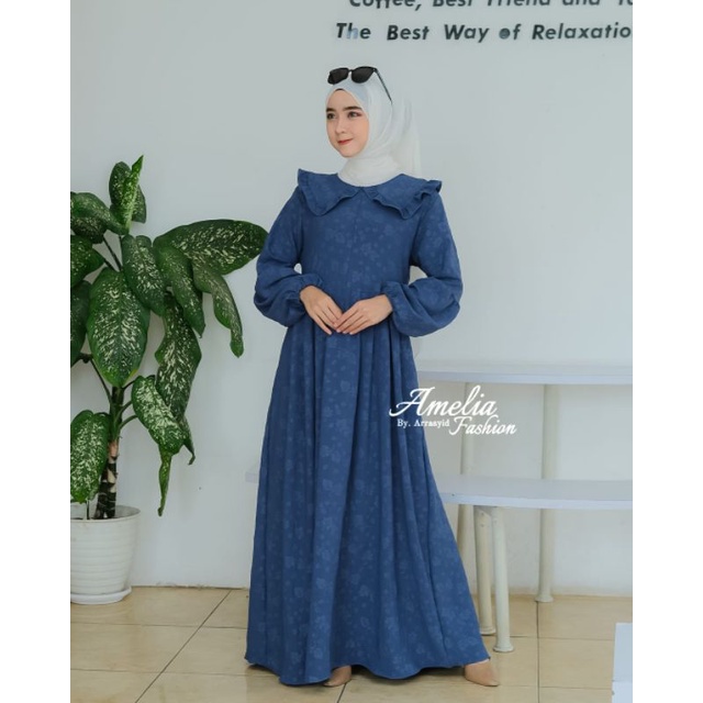 Gamis cringkel embos by amelia  premium model wanita terbaru silvia busana muslim kringkel adem ootd fashion baju murah muslimah