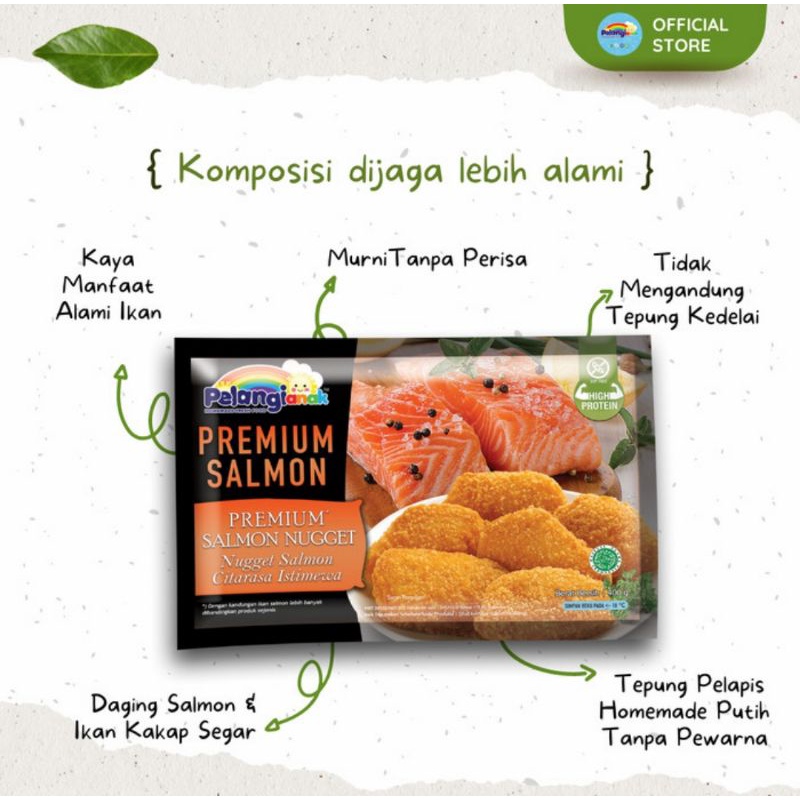 

Nugget Salmon Premium 350g - Pelangi Anak Healthy / Frozen