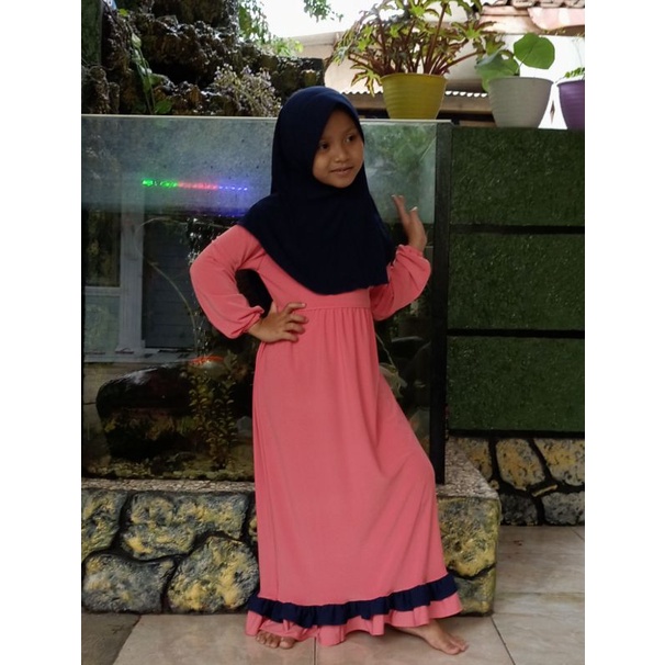 gamis anak murah bahan jersey tebal