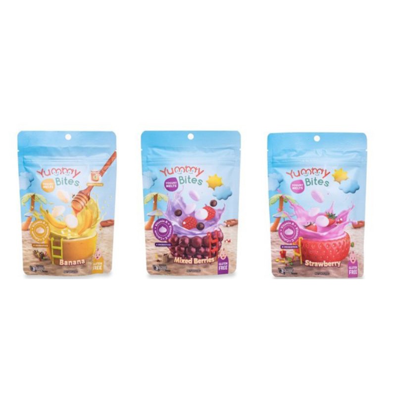 Yummy Yogurt Melt banana honey mixed berries strawberry gold kiwi snack mpasi