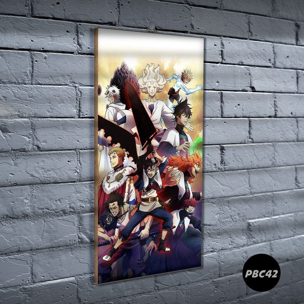 Poster Kayu Black clover /Dekorasi Kamar / Anime /Art / Poster Keren / Poster minimalis/ PBC-PBC42