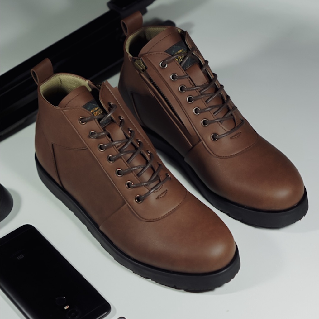 Stevy Brown | Sepatu Boots Asli Boot Klasik Pria/Cowok Lokal Footwear | FORIND x Barnum