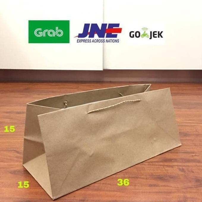 

(TERLARIS) Jual Paperbag Tas Kertas Brownies Polos 36X15X15 Tbk