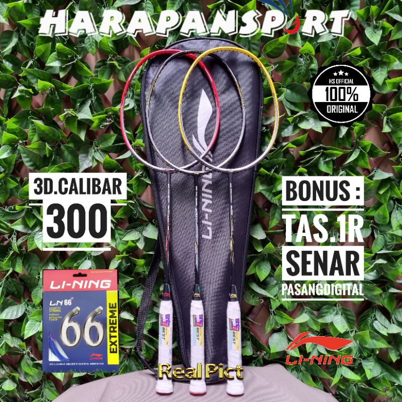 RAKET BADMINTON LINING 3D CALIBAR 300 BOOST INSTINCT 300B 300I ORIGINAL 100%
