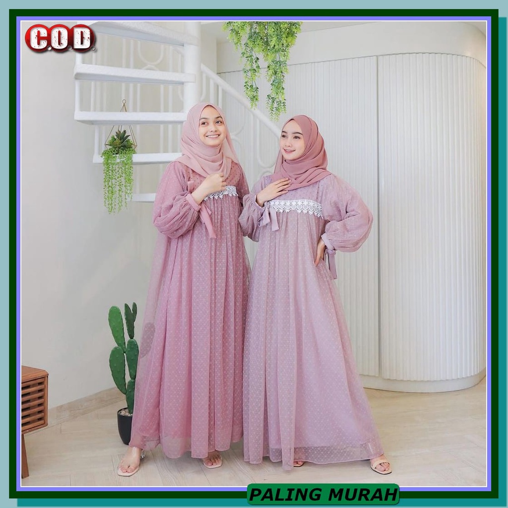 Ateefa Maxy / Pakaian Wanita Muslim Murah / Dress Terbaru 2021 /  LM290 [ Cod ] Ivora Dress Premium