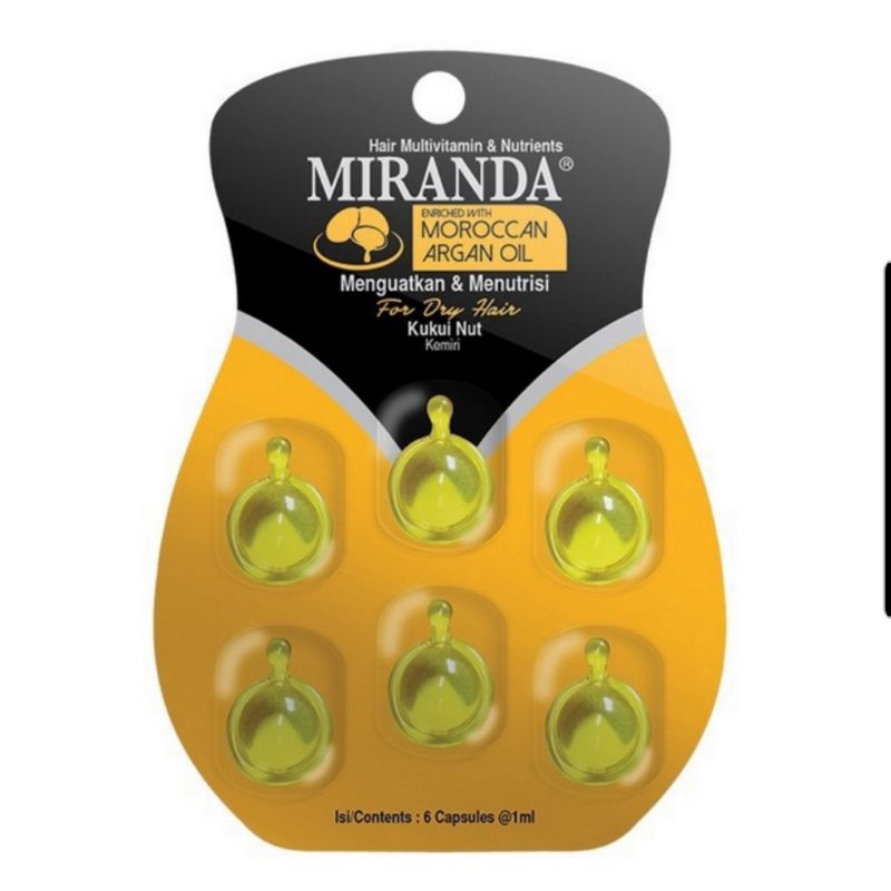 Miranda Hair Vitamin Capsules 6 x 1ml - Vitamin Rambut