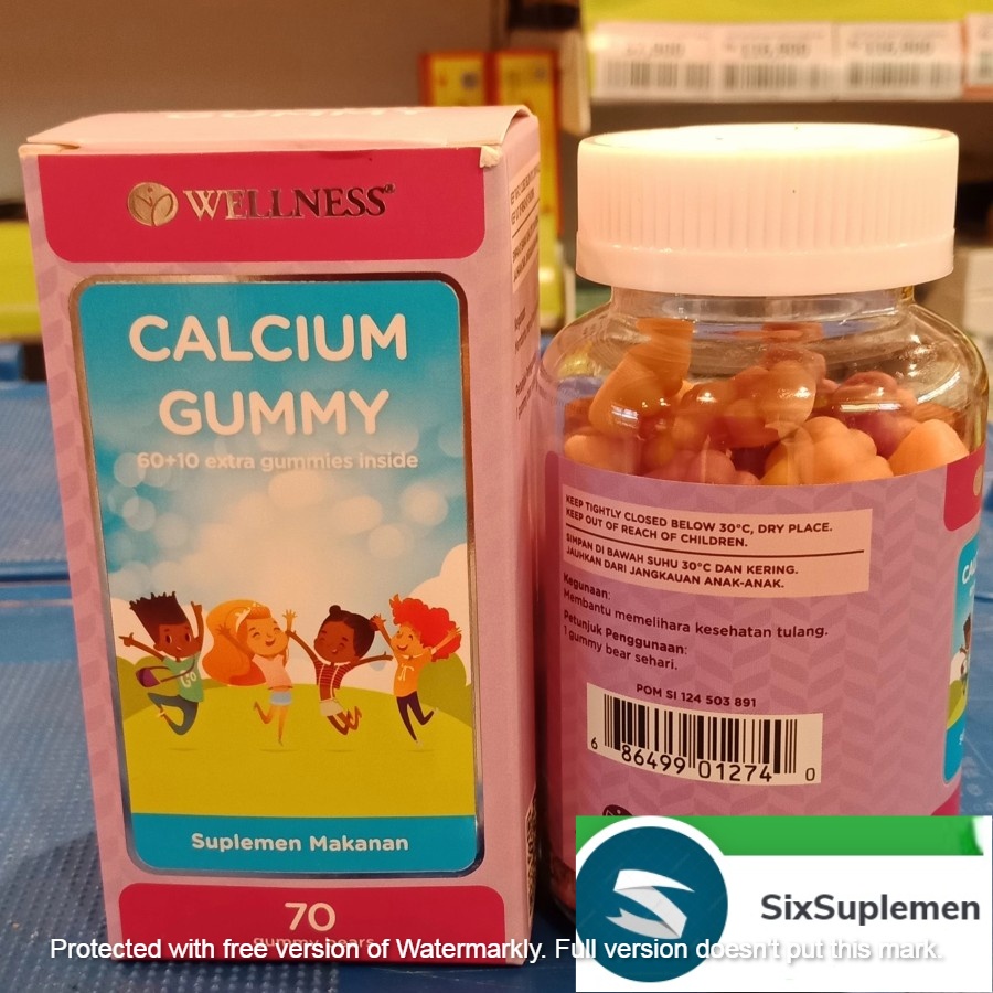 Wellness Calcium Gummy Kalsium Vitamin Peninggi Anak 70 Tabs