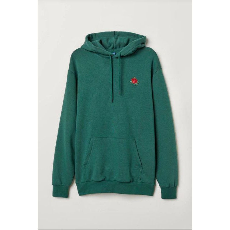 hoodie h&m hnm lil rose green
