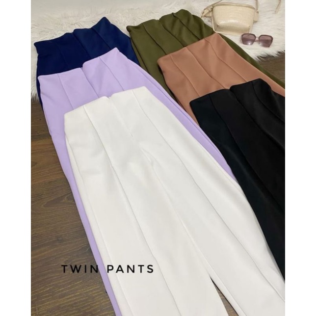 Highwaist Pants Kulot Scuba Jumbo Celana Panjang Kerja Wanita Ootd Kekinian Termurah Terlaris