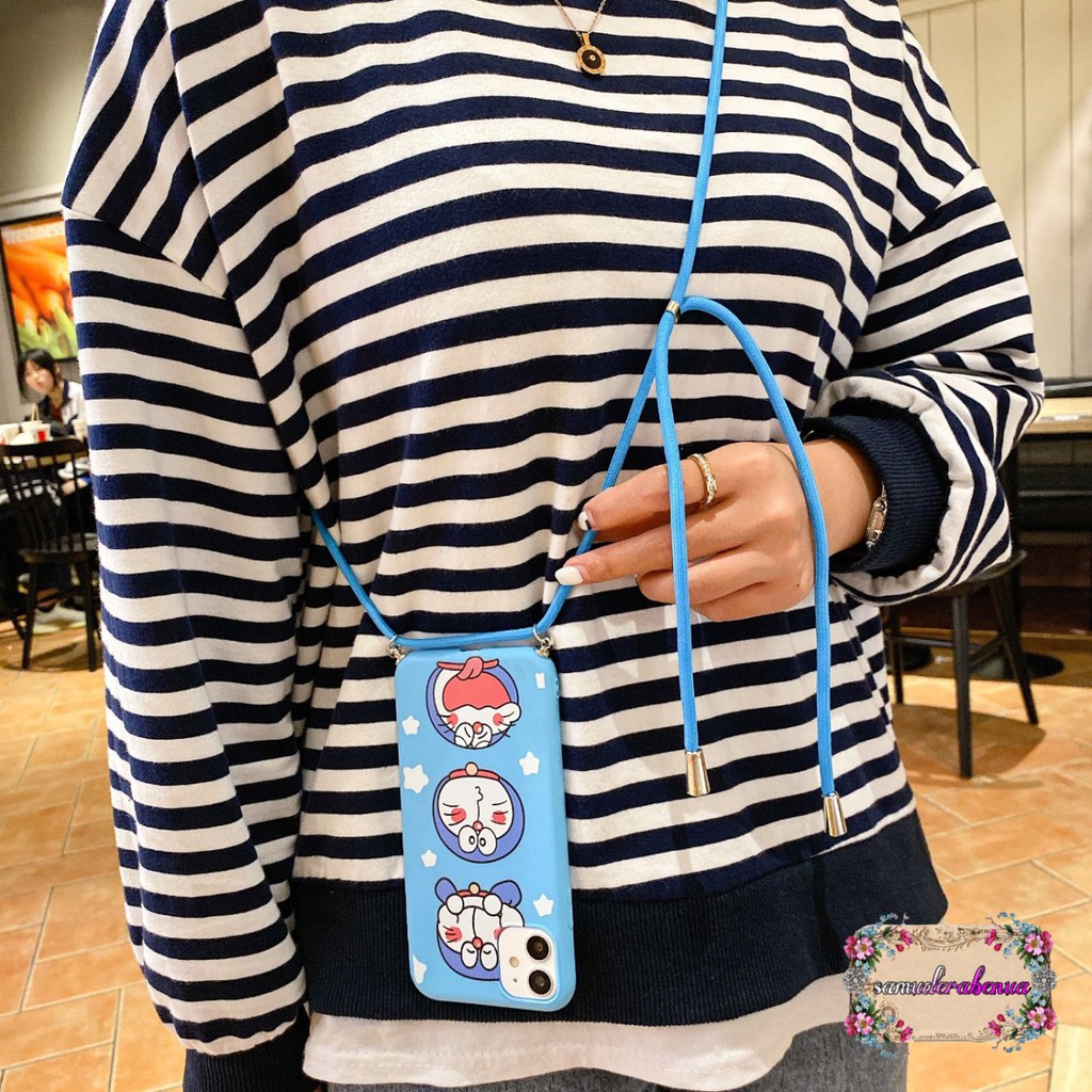 SS159 Softcase Slingcase Lanyard DORAEMON Vivo Y83 Y20 Y21s Y12s Y20s Y30 Y50 Y30i SB1571