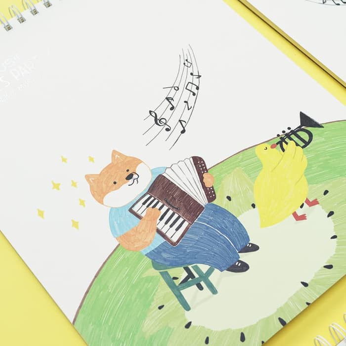 

Lyra Sketch Book - Kiky Sketch Book - Papan Tulis Gambar Buku Gambar Fruit Music Party Spiral