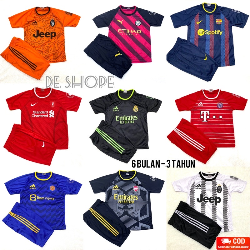 BISA COD SETELAN BAJU BOLA UNTUK ANAK 6 BULAN-3 TAHUN TERBARU BAJU BOLA ANAK TERMURAH SET BAJU BOLA LAKI LAKI BAJU FUTSAL ANAK KAOS FUTSAL ANAK LAKI LAKI KAOS TIM ANAK