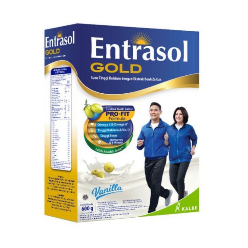 ENTRASOL GOLD 580GR SUSU BUBUK TUINGGI SERAT DAN KALSIUM / MEMBANTU MEMELIHARA KEPADATAN TULANG