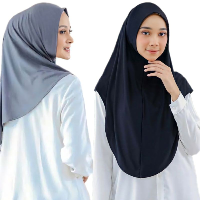 CLAUDEÉ Hijab Instant Bergo Non-pet Tanpa Tali Kerudung Sport Bahan Lembut Tidak Menerawang-2
