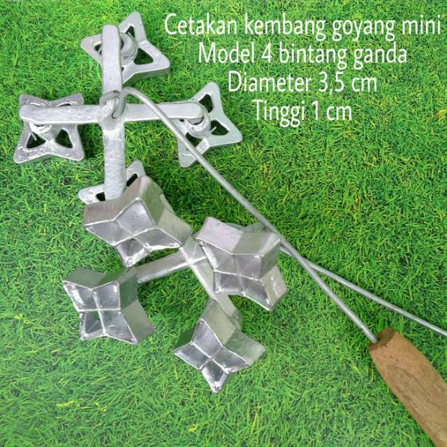Cetakan kembang goyang mini 4 bintang ganda