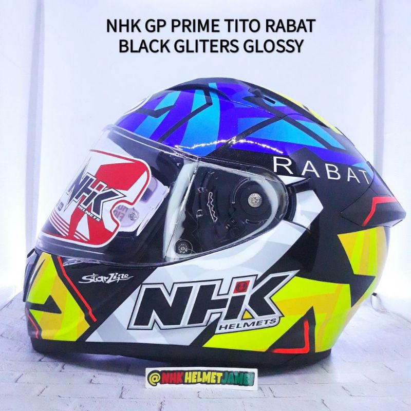 Helm Nhk Gp Prime 2Visor Tito Rabat Black Gliter Glossy Nhk Gp Race Edition