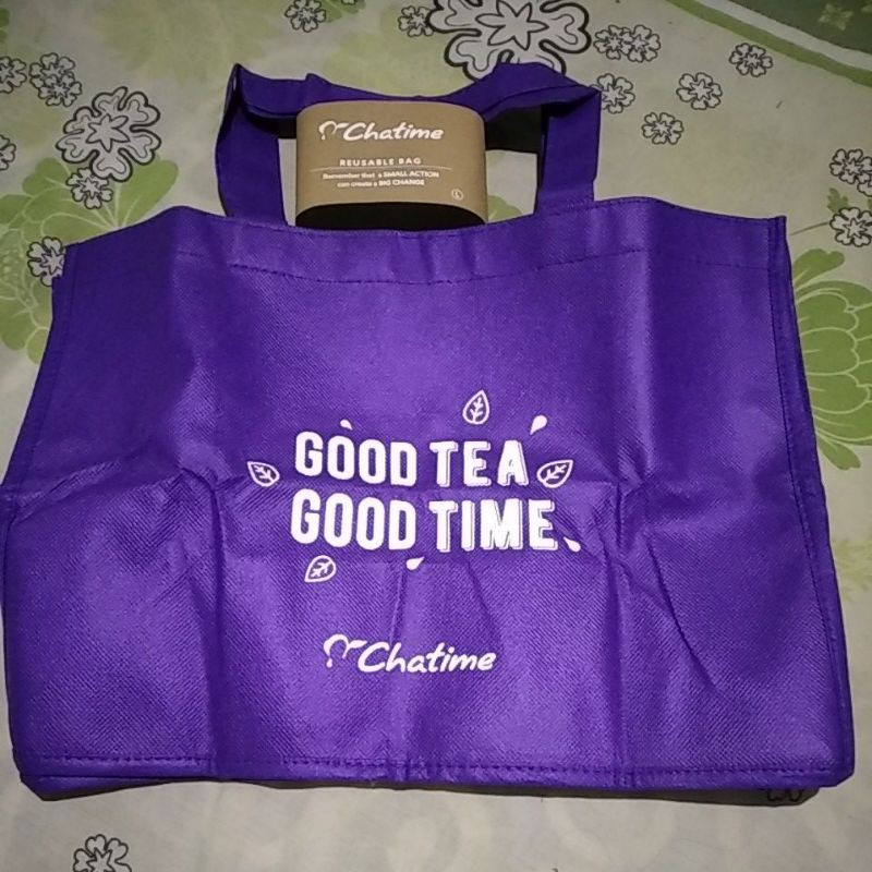 Reusable Bag Kantong Belanja Chatime Besar Original Shopee Indonesia