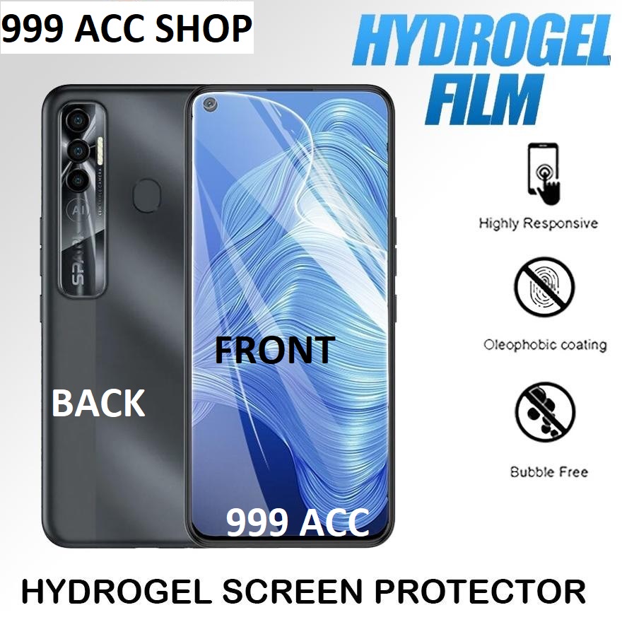 TECNO POVA 2 SPARK 7 SPARK 7 NFC SPARK 6 GO SPARK 7 PRO ANTI GORES HYDROGEL FULLSET FRONT BACK CLEAR BENING SCREEN GUARD ATAU ANTI JAMUR BELAKANG FULLBODY