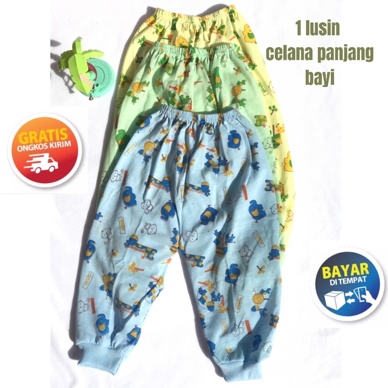 [CPW001] 1 Lusin Celana Panjang Bayi Newborn S,M,L,XL