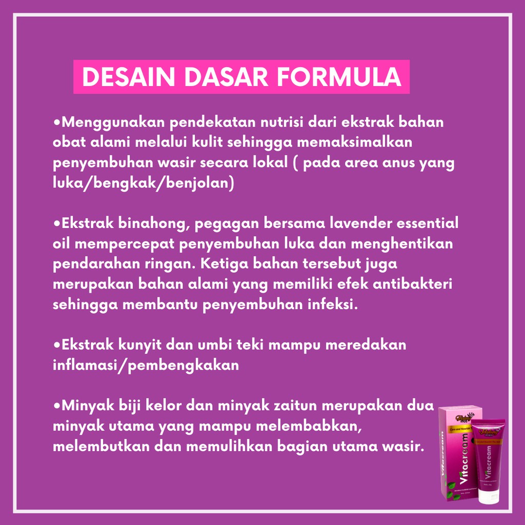 VITACREAM OBAT SALEP AMBEIEN WASIR - AMBEYEN - 100% HERBAL