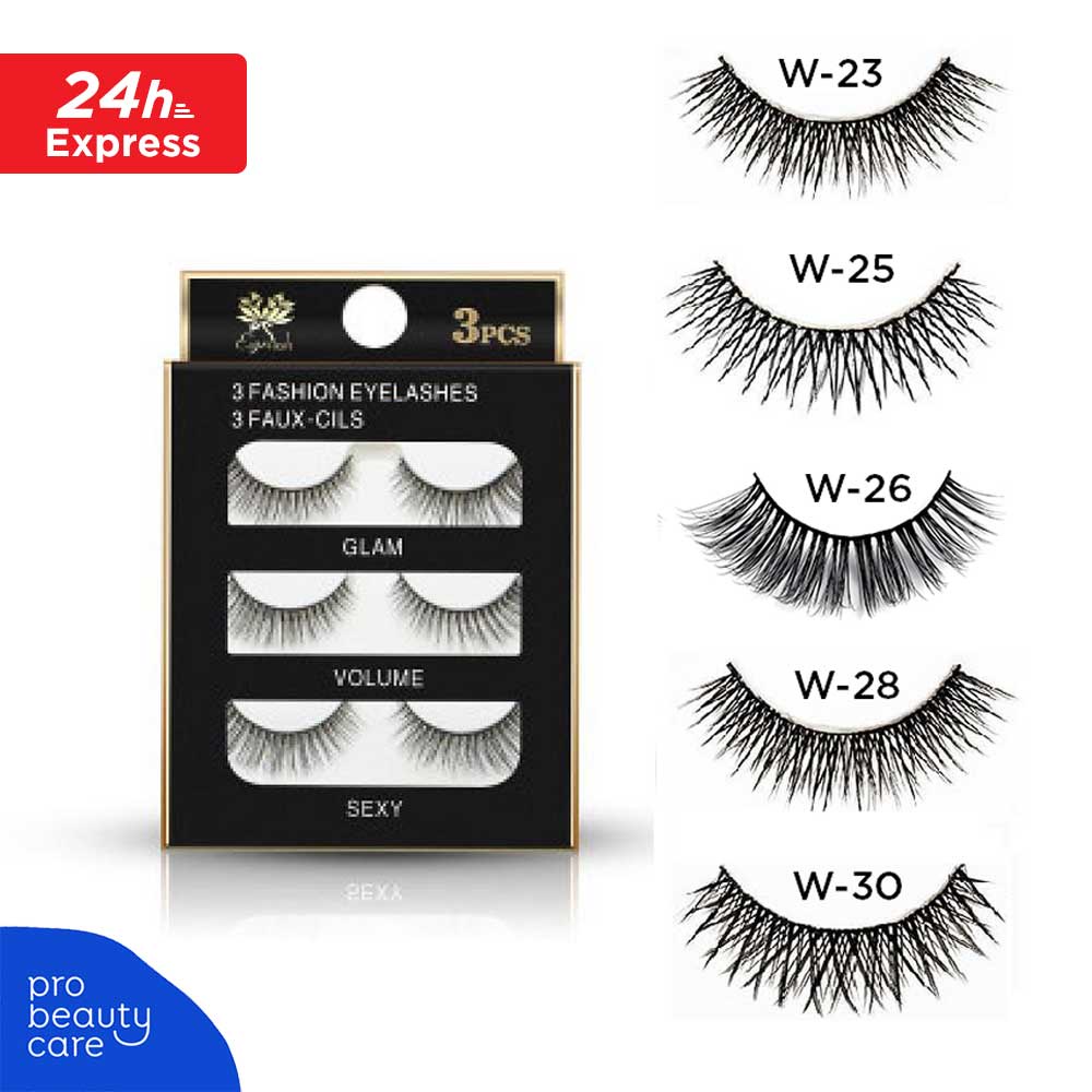 Bulu Mata Palsu (3 Pairs Curvy Fashion False Eyelashes)