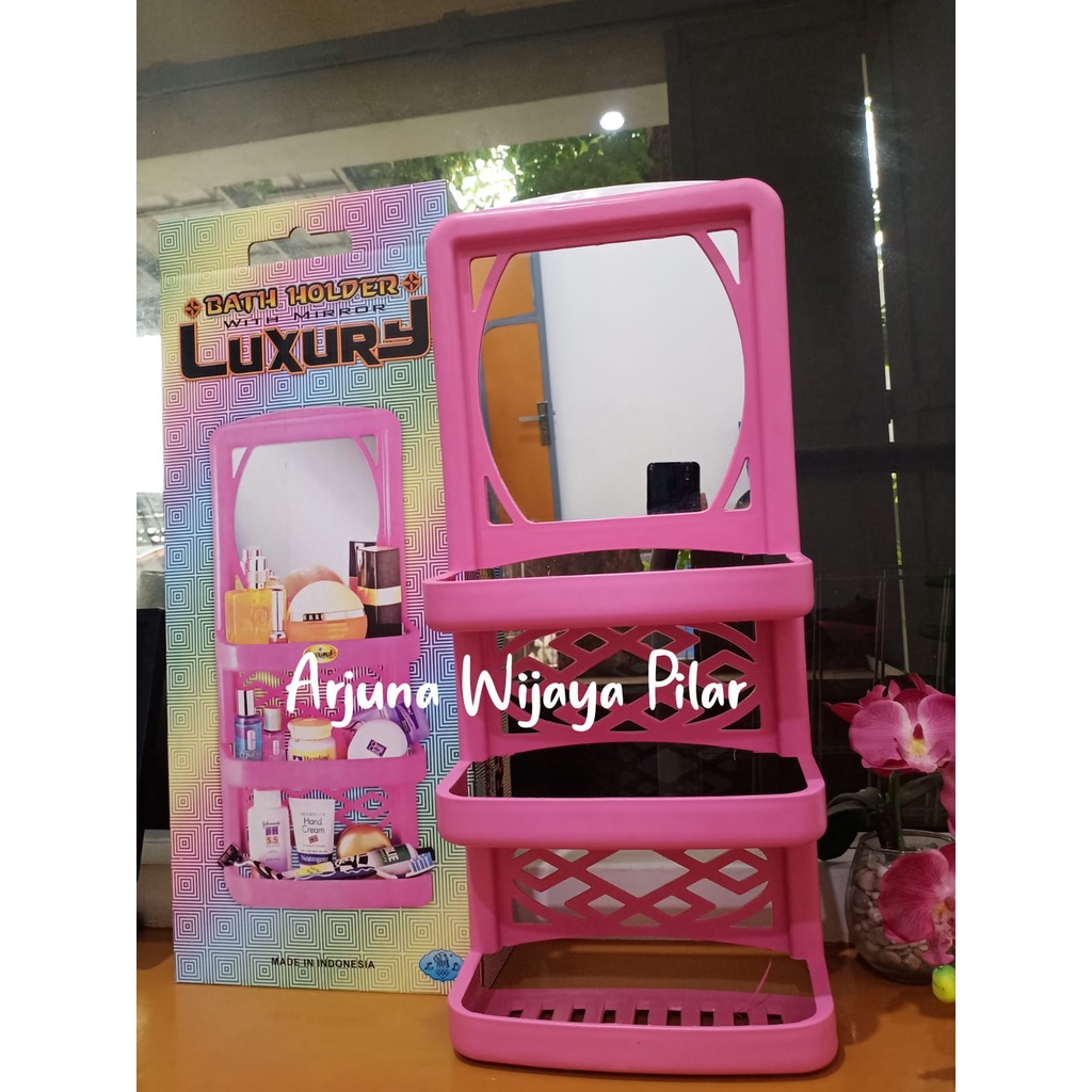 RAK CERMIN KAMAR MANDI - BATH HOLDER MIRROR LUXURY SUSUN KACA TOILET +Bubblewrap