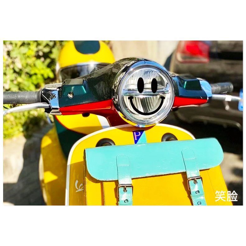 Lampu Vespa Sticker Emoji Sepeda Motor Skuter Sepeda Led Lampu Depan Modifikasi Stiker Mobil Windshiled Penutup Tangki Bahan Bakar Dekorasi Decal Aksesoris Tahan Air Untuk Piaggio Vespa Px Super Sprint GTS 300