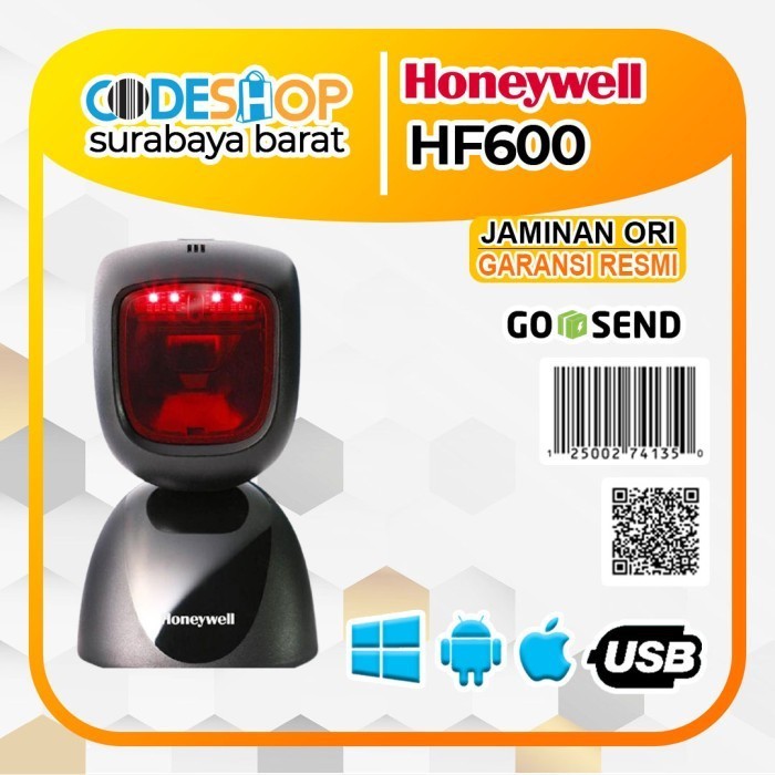 SCANNER BARCODE 1D &amp; 2D (QR BARCODE) HONEYWELL HF600 - HF 600 USB