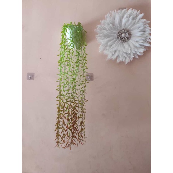 bunga gantung ekaliptus vas plastik / bunga dinding / bunga gantung / daun juntai / bunga artificial