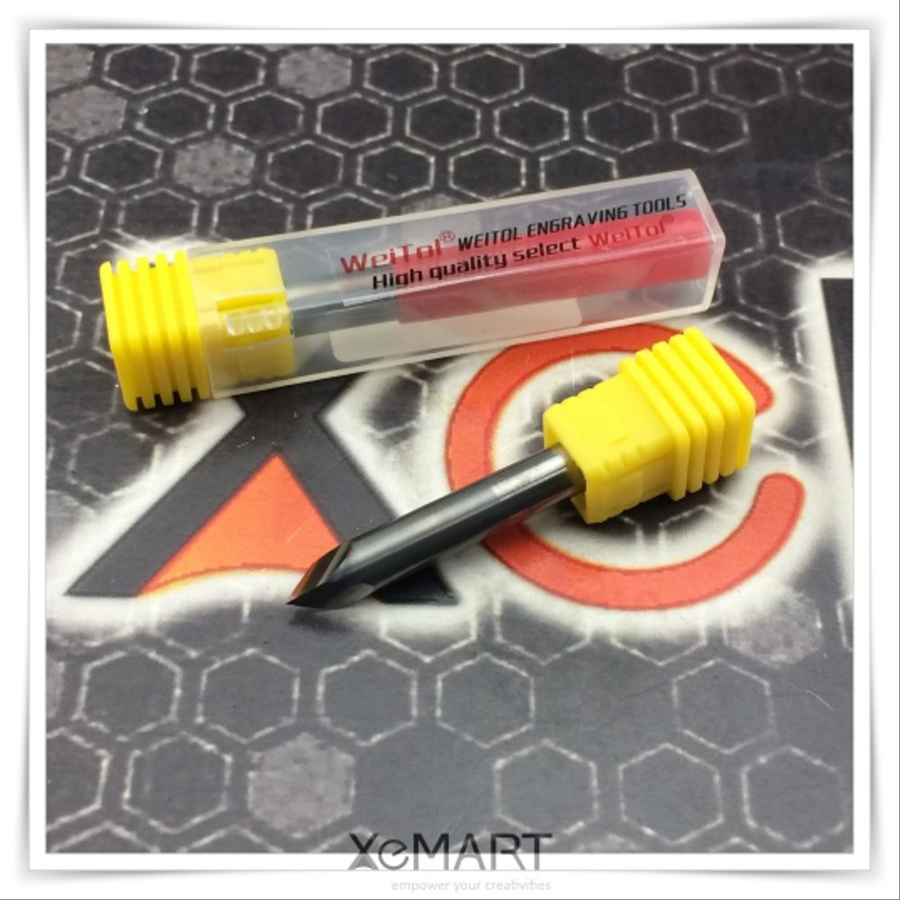 

V Engraving Cutter 60 Degree 3F For Lettering 6mm Shank Grade 3A CNC Weitol