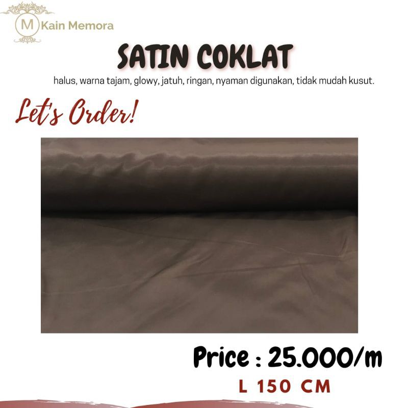 Kain Memora Kain Satin Polos Bahan Lembut dan Jatuh Lebar 150 cm Murah Banget