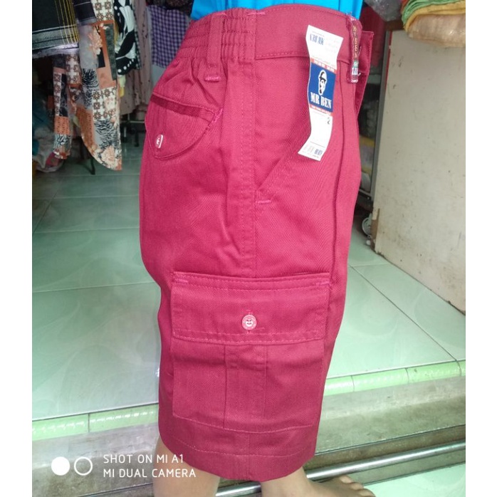 CELANA PENDEK MERAH SD KANTONG SAMPING MR BEN ANAK LAKI