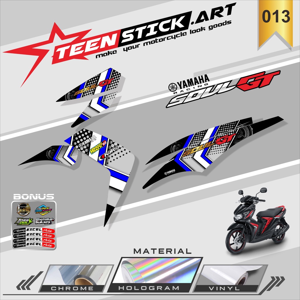 STRIPING MIO SOUL GT 115- STRIPING VARIASI HOLOGRAM YAMAHA MIO SOUL GT 115 TERBARU TN 013