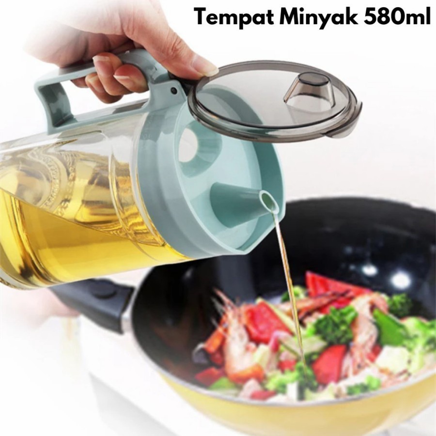 CEV Botol Minyak Toples Minyak Kaca Botol Toples Tempat Kecap Saus 580ML