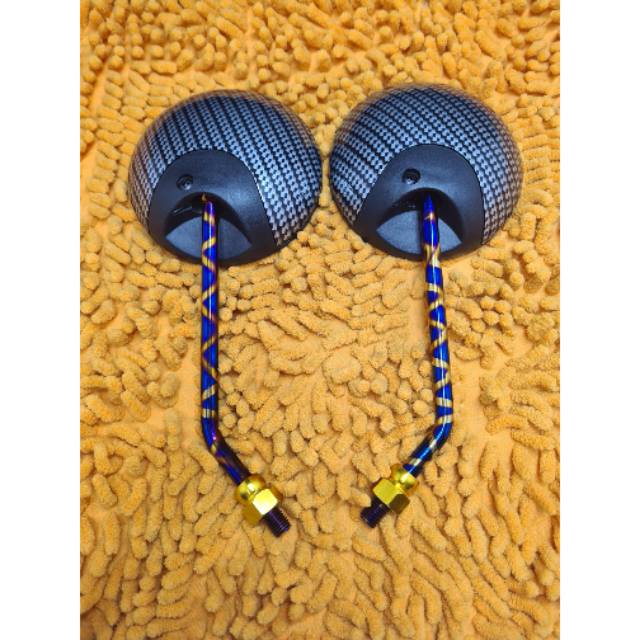 Spion Scoopy Karbon Blue x gold Honda Beat Vario Scoopy dll