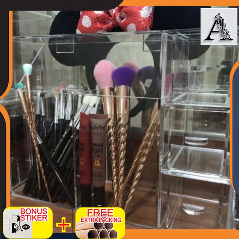

Grosir acrylic tempat kuas makeup/ tempat brush akrilik/brush holder X3