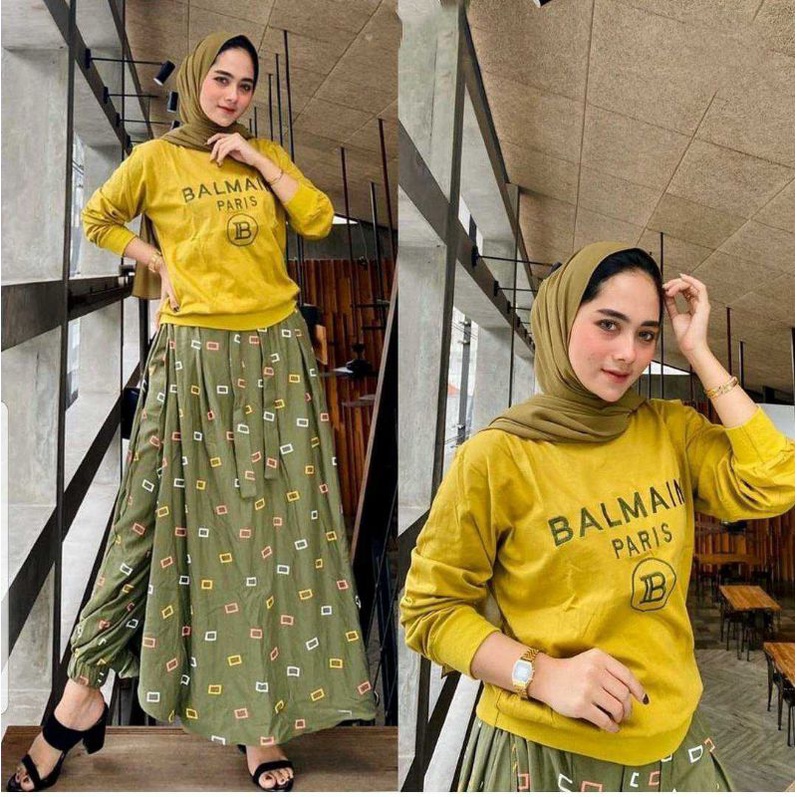 Balmain setelan 3 warna