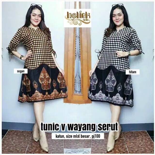 Tunic v wayang serut batik modern