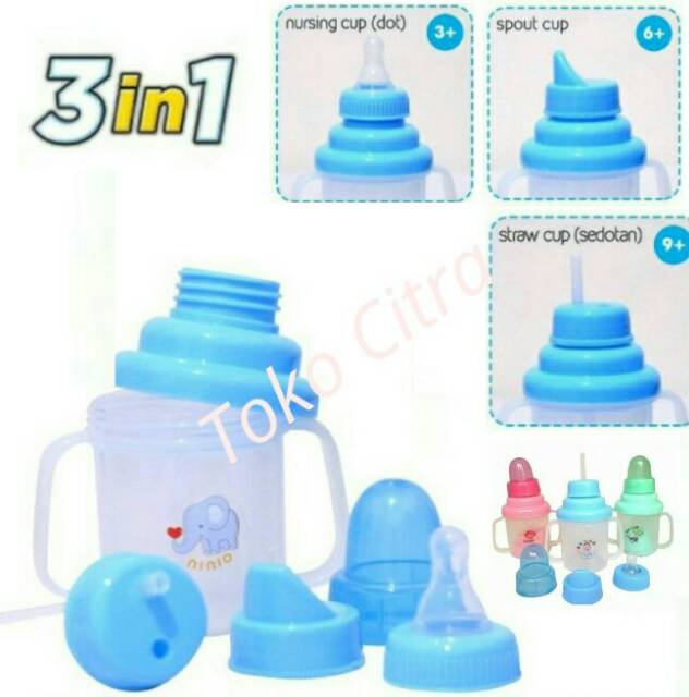 !!! TERMURAH !!! Botol Minum Bayi 3 in 1/ Training cup Ninio Dot Bayi/ Botol Susu