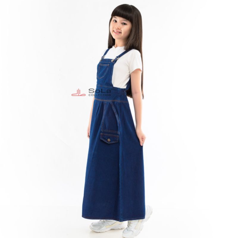 Sola - Overoll Rok Anak Rok jeans anak Warna Navy usia 6-11 tahun kode 8980