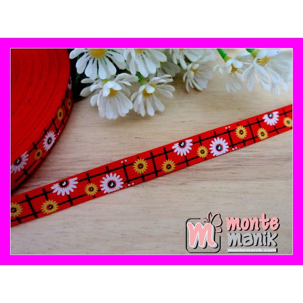 

Bahan Craft Pita Grosgrain Sunflowers Merah 3/8 inch - PITA-054