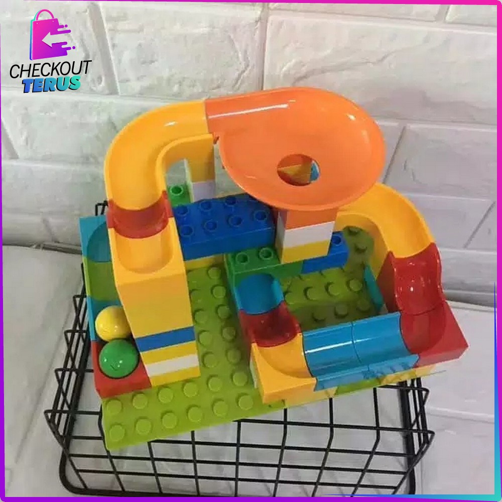 CT M38 Mainan Susun Balok Kelereng Isi 50PCS dan 56PCS Mainan Edukasi Balok Bongkar Pasang Bricks Marble Run Kids