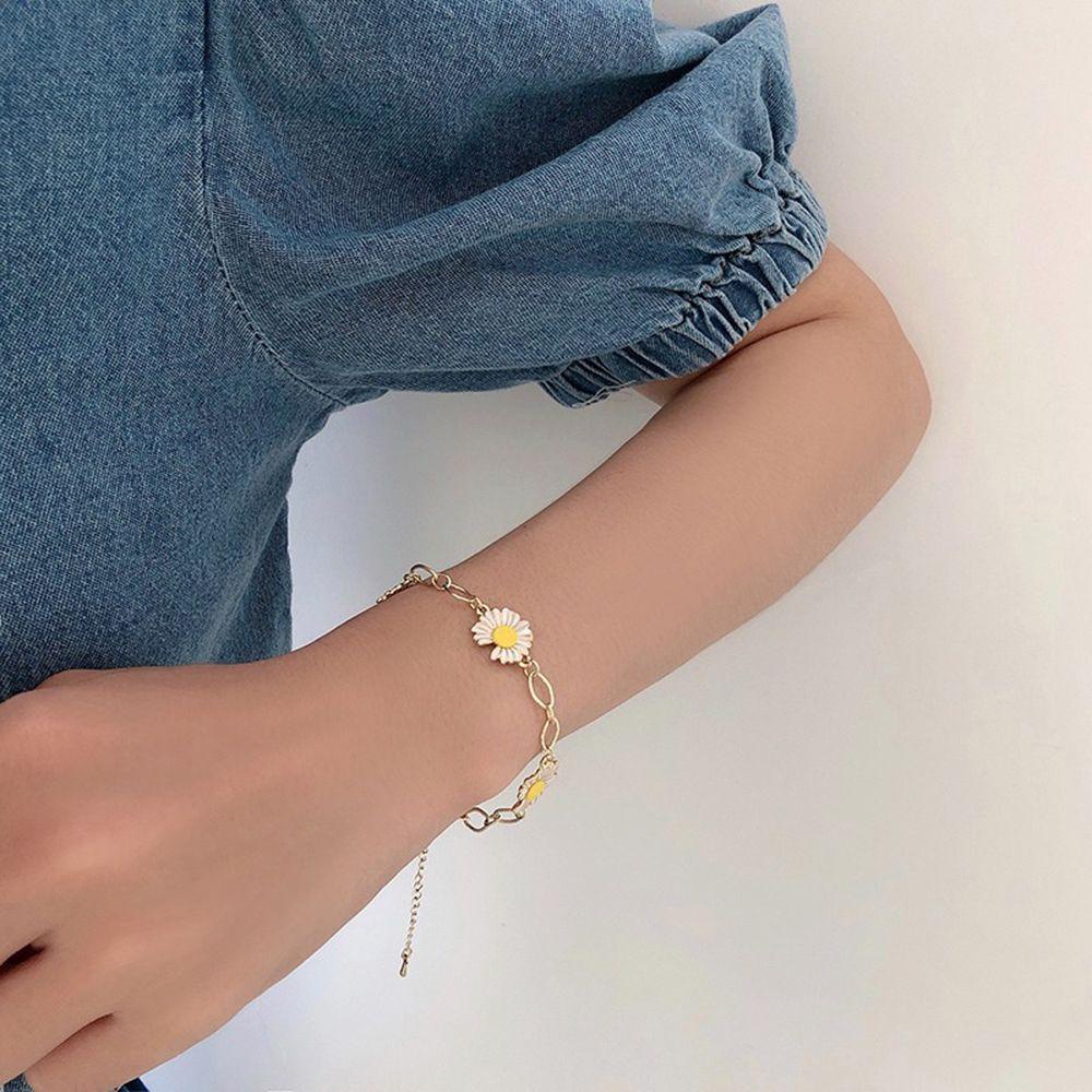 Lily Kecil Daisy Gelang Cincin Baru Adjustable Bunga Matahari Perhiasan Flowers Bracelet