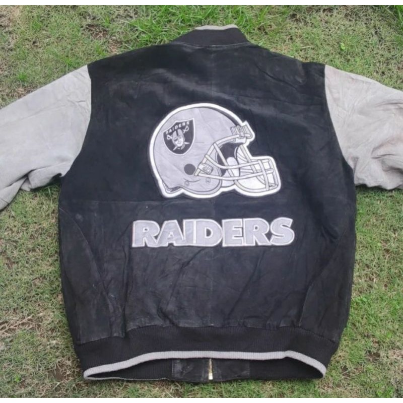 varsity jaket vintage RAIDERS leather Suede NFL second not Jeff Hamilton not starter