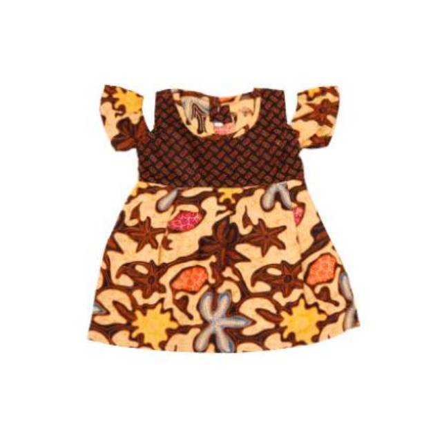 Dress Batik Bayi Model Sabrina/Baju Batik Anak Perempuan/Terusan Bayi