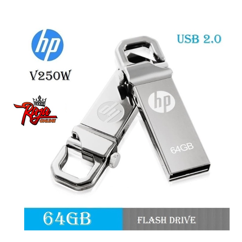 H64 - Flashdisk hp 64GB USB 2.0 Flash Disk Flash Drive HP 64GB v250w Stainless KW