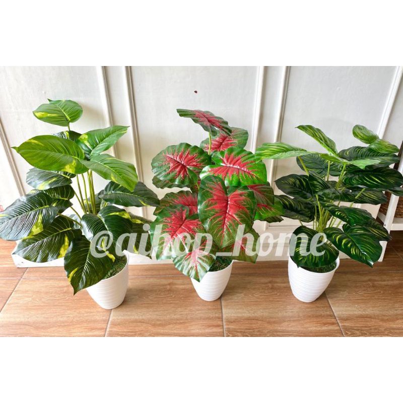 Monstera,Keladi Artificial/Hiasan Indoor/Bunga Artificial/Bunga palsu