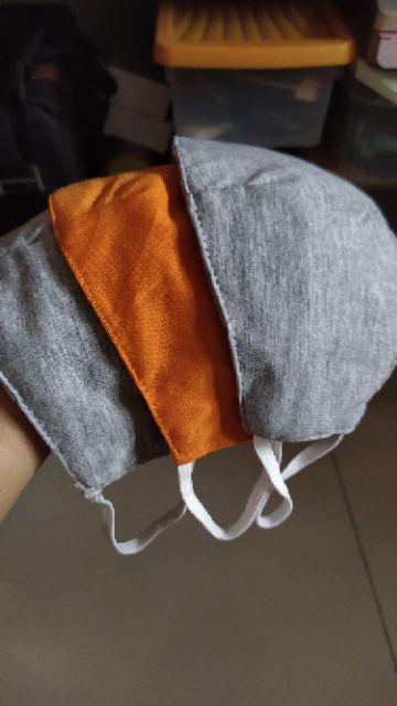 Masker Kain 3 Lapis Selip Tissue Filter Jadi 4 Lapis 4ply Face Mask Katun Anti Debu Cotton Mask