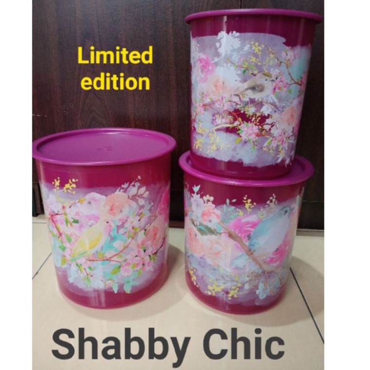 toples canister shabby chic tuperware set ( 3pcs)